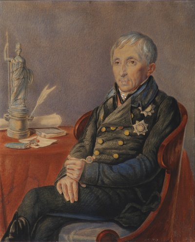 Retrato de Alexey Nikolayevich Olenin 1763-1843, 1820s de Pyotr Alexeevich Olenin