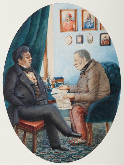 Faddey Venediktovich Bulgarin y Nikolay Ivanovich Gretsch, 1849 de Pyotr Andreyevich Karatygin