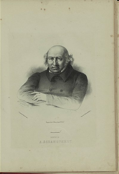 Retrato del autor Príncipe Alexander Shakhovskoi 1777-1846, 1860s de Pyotr Fyodorovich Borel