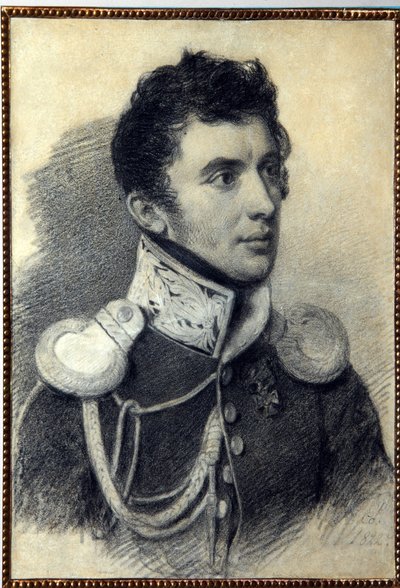 Retrato del decembrista N. Muravyov (1797-1843). Obra de Piotr Fyodorovich Sokolov (1791-1848), lápiz y pastel sobre cartón, 1822. Arte ruso, siglo XIX, romanticismo. A. P de Pyotr Fyodorovich Sokolov