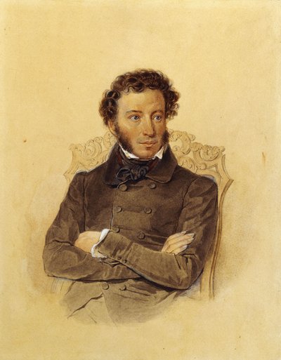 Retrato del poeta Aleksandr Serguéyevich Pushkin, c. 1830 de Pyotr Fyodorovich Sokolov