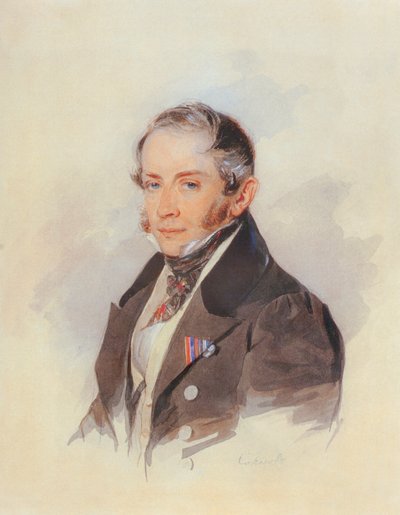 Retrato del compositor Conde Matvey Vielgorsky 1794-1866, 1830s de Pyotr Fyodorovich Sokolov