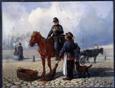 El cartero (Cartero). Pintura de Pyotr Nikolayevich Grusinsky (1837-1892), óleo sobre lienzo de Pyotr Nikolayevich Grusinsky