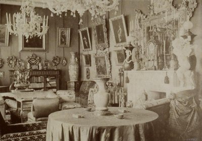 La sala de estar en la dacha de Pyotr Durnovo en Petersburgo, 1880s de Pyotr Pavlovich Durnovo