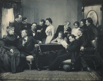 Antón Chéjov entre actores de la obra La gaviota, 1899 de Pyotr Petrovich Pavlov