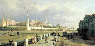 Vista del Kremlin desde el Malecón de Sofía en Moscú, 1879 de Pjotr ​​​​Petrowitsch Wereschtschagin