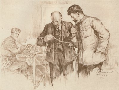Lenin y Stalin en el hilo directo, 1918, 1939 de Pyotr Vasilyev