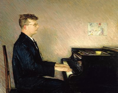 Retrato de Dmitry Shostakovitch (1906-75) 1947 (óleo sobre lienzo) de Pyotr Vladimirovich Willyams