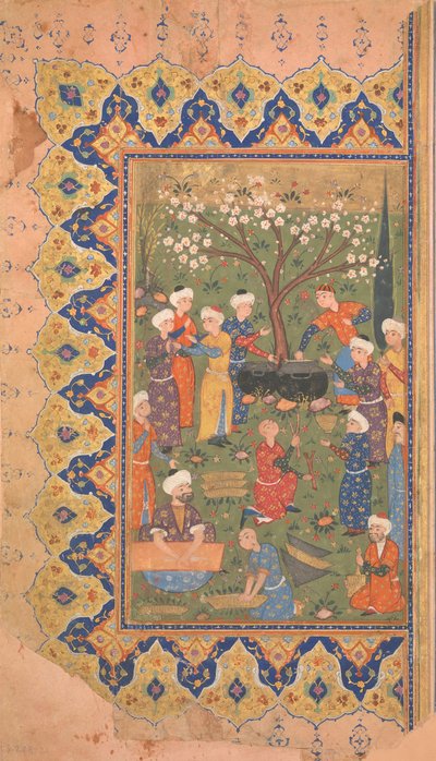 Preparación para una comida de mediodía, Folio de un Diván Obras Completas de Mir 
