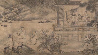 Reunión de poetas en el pabellón de orquídeas, fechado en 1607 de Qian Gong