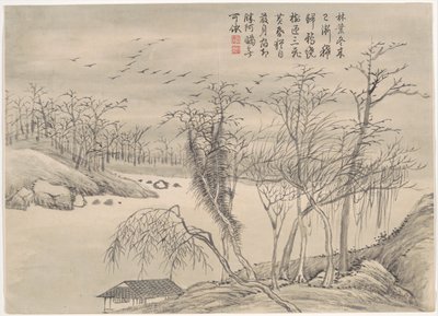Paisajes de invierno y flores de Qian Weicheng