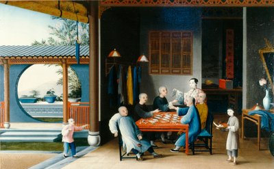 Una escena de comedor, c.1800 (óleo sobre lienzo) de Qing Dynasty Chinese School
