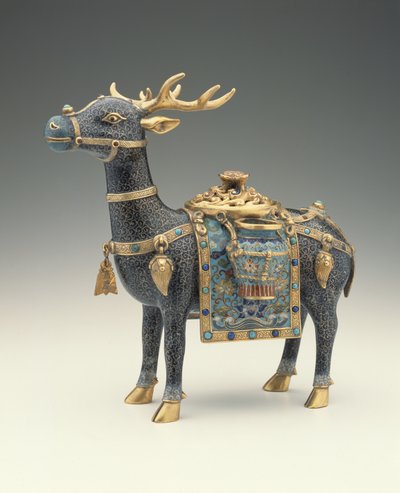 Figura de un ciervo (esmalte cloisonné) de Qing Dynasty Chinese School
