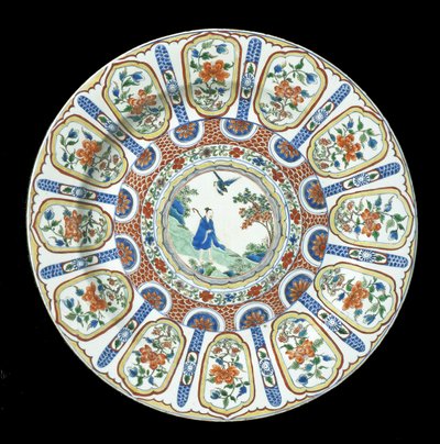 Gran plato verte Imari, Período Kangxi, 1662-1722 (porcelana) de Qing Dynasty Chinese School
