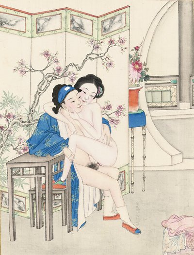 Pintura erótica, dinastía Qing tardía de Qing Dynasty Chinese School