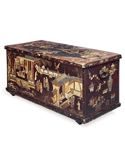 Gran cofre de coromandel, período Kangxi de Qing Dynasty Chinese School