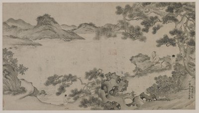 Paisaje fluvial de Qing Dynasty Chinese School