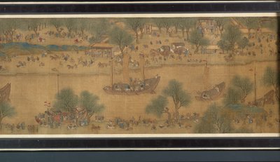 Festival de Primavera en el Río (detalle), rollo de mano de Qing Dynasty Chinese School