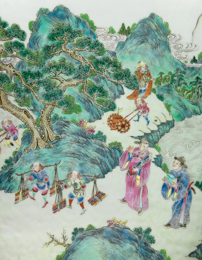 (detalle) de Qing Dynasty   Jiaqing Period Chinese School