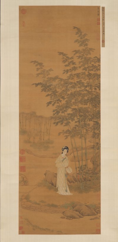 Dama en un Bosque de Bambú de Qiu Ying