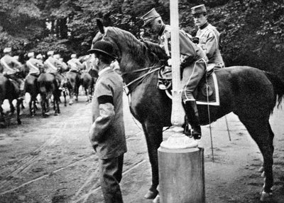 Rey Christian IX con el coronel Kjor de los Húsares daneses de Queen Alexandra