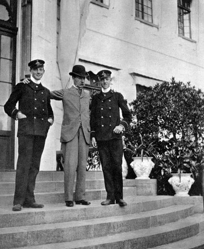 Rey Christian IX de Dinamarca con dos de sus nietos de Queen Alexandra