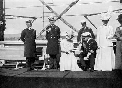 A bordo del yate real Victoria y Albert III, Christiania Oslo, Noruega, 1908 de Queen Alexandra