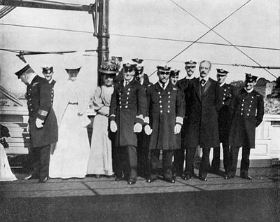 A bordo del yate real Victoria y Albert III, Christiania Oslo, Noruega de Queen Alexandra