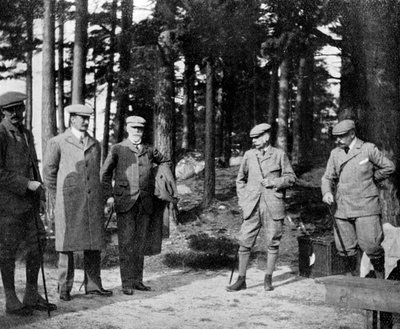 El Duque de Connaught y su grupo de caza de Queen Alexandra