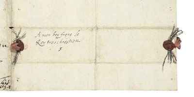 Hoja de dirección de una carta de Isabel I de Inglaterra a Enrique IV de Francia, c.1596 de Queen Elizabeth I of England and