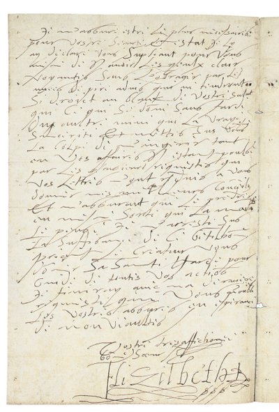 Carta en francés de Isabel I de Inglaterra a Enrique IV de Francia, c.1596 de Queen Elizabeth I of England and