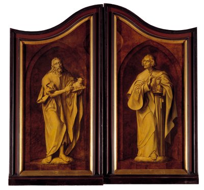 Retablo del Gremio de Ebanistas, cerrado (óleo sobre tabla) de Quentin Massys or Matsys