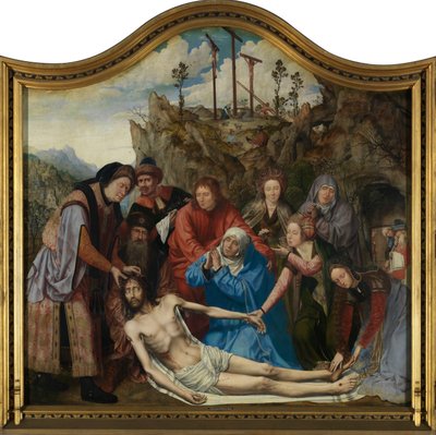 Lamentación de Cristo, Retablo del Gremio de Ebanistas, panel central (óleo sobre tabla) de Quentin Massys or Matsys