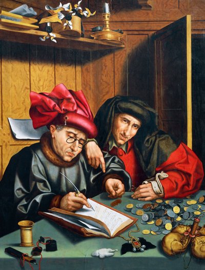 Prestamistas, hacia 1515, de Quinten Metsys (1466-1530), Países Bajos de Quentin Massys or Matsys