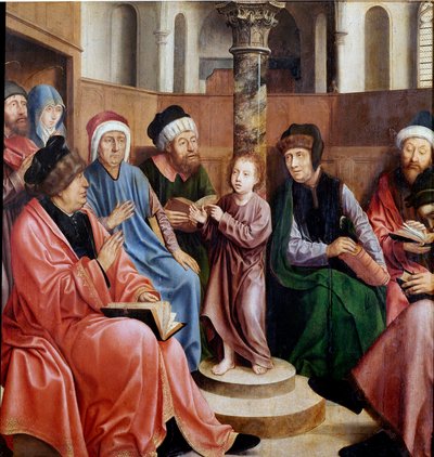 Jesús entre los doctores de Quentin Massys or Metsys