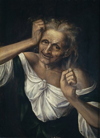 Anciana Desgarrándose el Cabello de Quentin Massys or Metsys