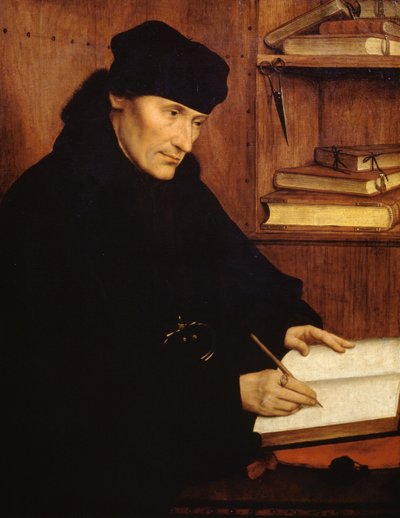 Retrato de Erasmo de Rotterdam (1466-1469 - 1536), teólogo y humanista holandés de Quentin Metsys