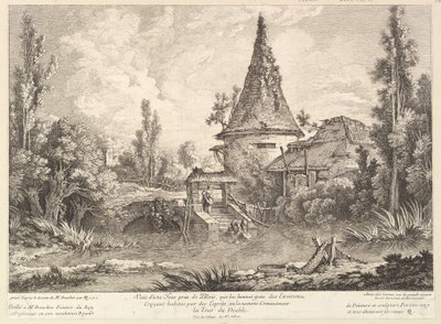 Vista de la torre cerca de Blois, mediados del siglo XVIII de Quentin Pierre Chedel
