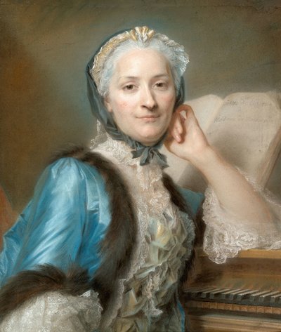 Retrato de Madame Anne-Jeanne Cassanéa de Mondonville, de soltera Boucon (1708-1780) de Quentin de la Latour