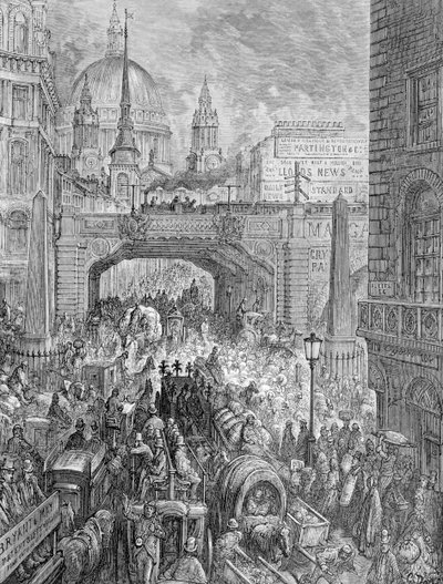 Ludgate Hill-Un Bloque en la Calle, 1872 de Quesnel