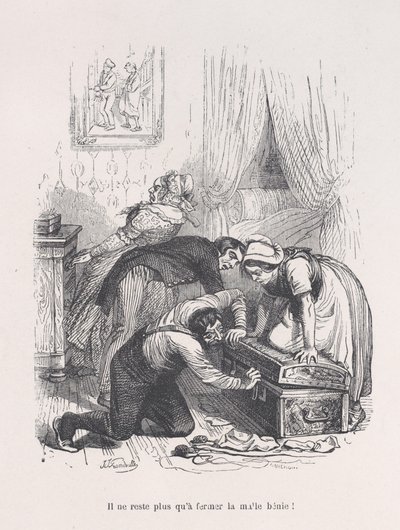 ¡Todo lo que queda es cerrar el bendito baúl! de las Pequeñas Miserias de la Vida Humana, 1843 de Quichon