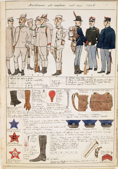Variaciones de uniformes del Reino de Italia de Quinto Cenni