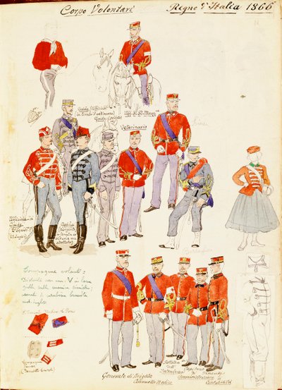 Uniformes del Cuerpo de Voluntarios del Reino de Italia, placa en color de Quinto Cenni de Quinto Cenni