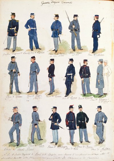 Uniformes de los guardias financieros municipales de Quinto Cenni