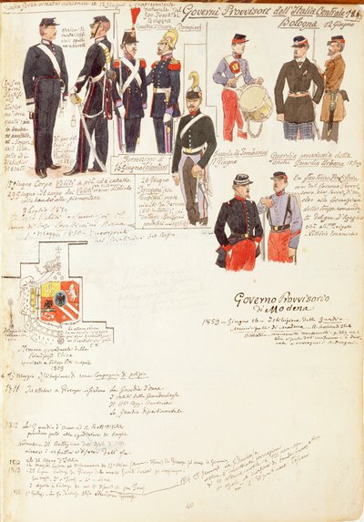 Uniformes del gobierno provisional de Bolonia de Quinto Cenni