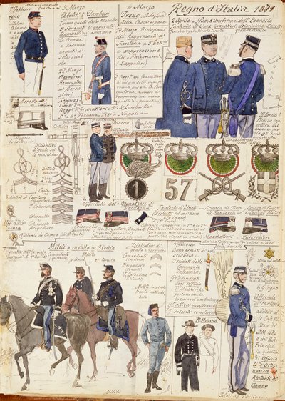 Varios uniformes del Reino de Italia de Quinto Cenni