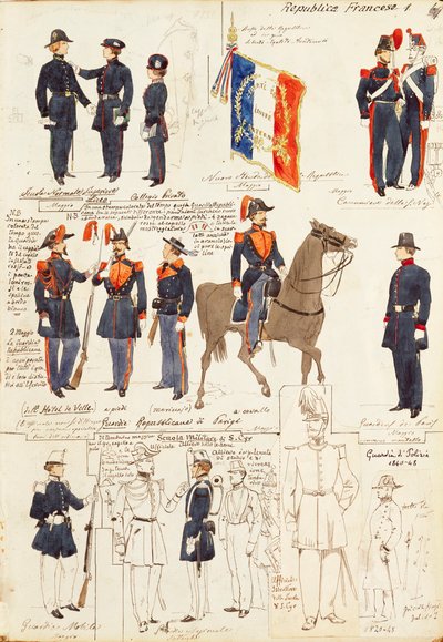 Varios uniformes de la República de Francia de Quinto Cenni