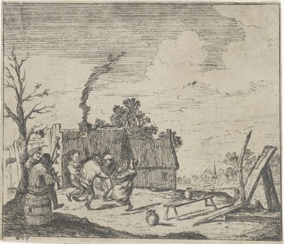 Granjeros bailando con la música de dos músicos de Quirin Boel (possibly)