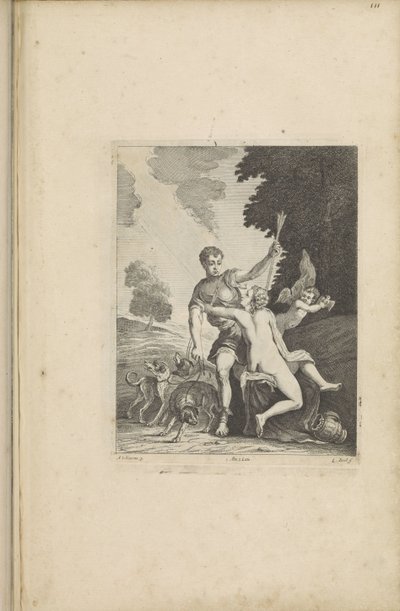Venus intenta que Adonis deje de cazar de Quirin Boel