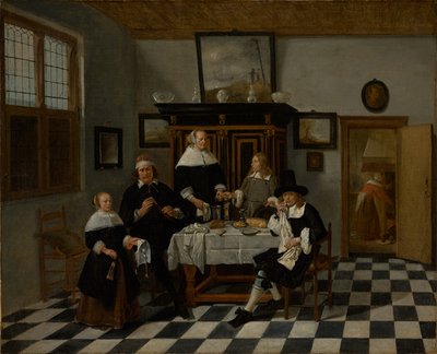 Grupo familiar en un interior de Quiringh Gerritsz. van Brekelenkam